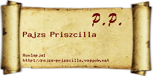 Pajzs Priszcilla névjegykártya